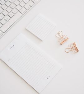 white paper near clips